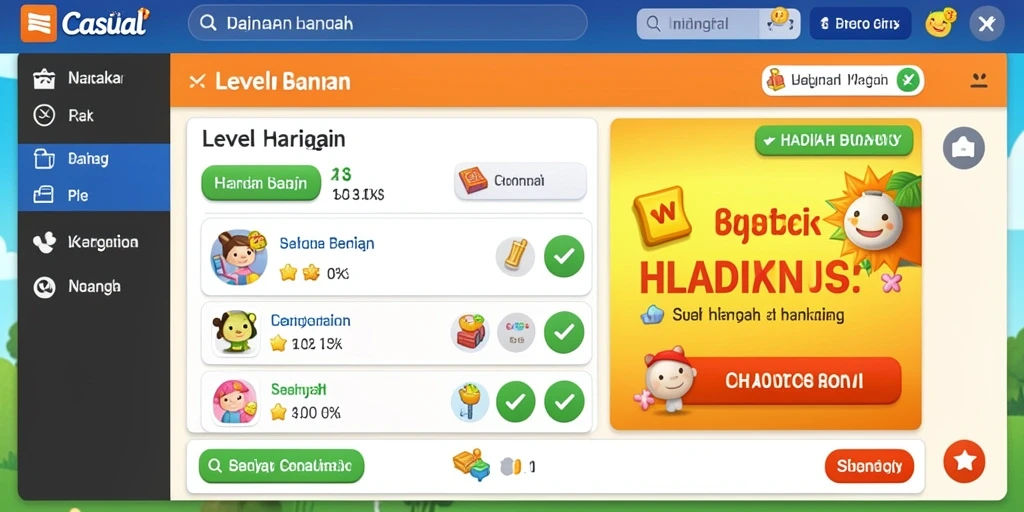 Level yang beragam dan menantang.